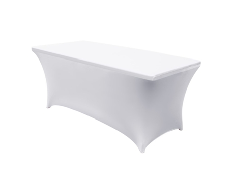 Toalha de Mesa Elástica Gb371 Cobertura de Mesa de Catering Branca, 180x75x74cm, Spandex Greenblue
