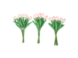 30 Peças De Tulipas Artificiais Simuladas De Pu Rosa Pêssego Para Decoração De Casa, Casamento E Festa