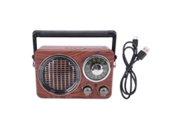 Rádio Vintage Portátil LAXISCREED Fm Am Sw Recarregável