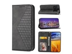 Capa De Couro Com Fecho Magnético E Textura De Grade Cúbica Para Xiaomi Poco M4 Pro 4g Global