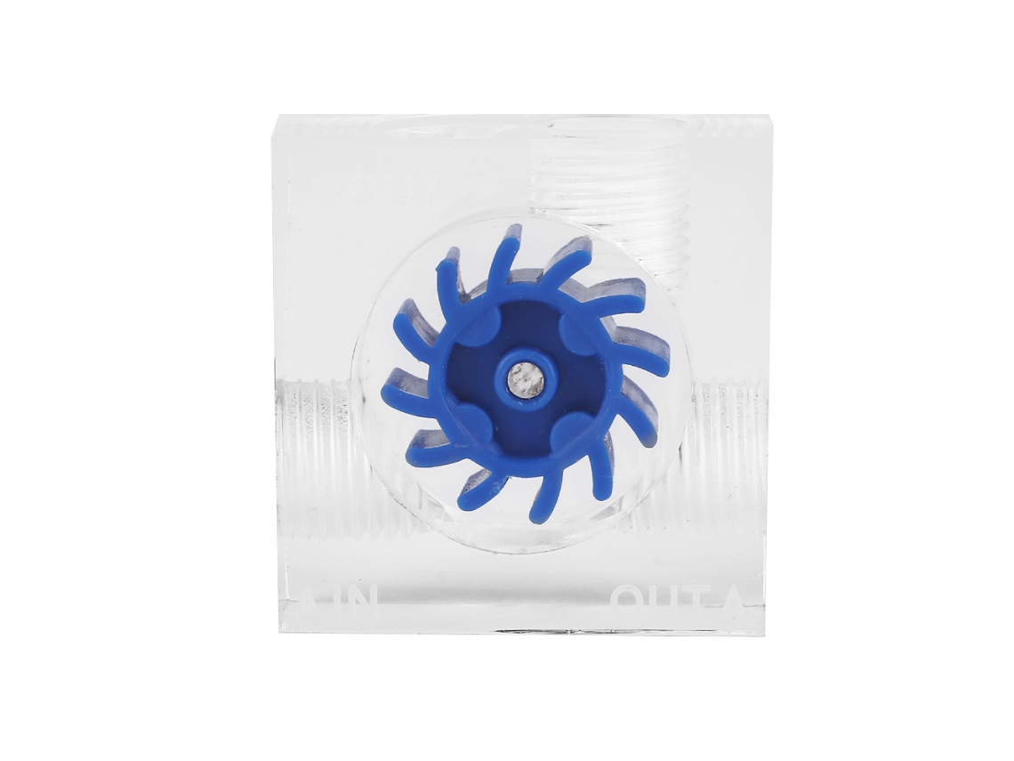 Medidor Fluxo Água 12 Hélices G1/4 4 Cores Luz Dourada
