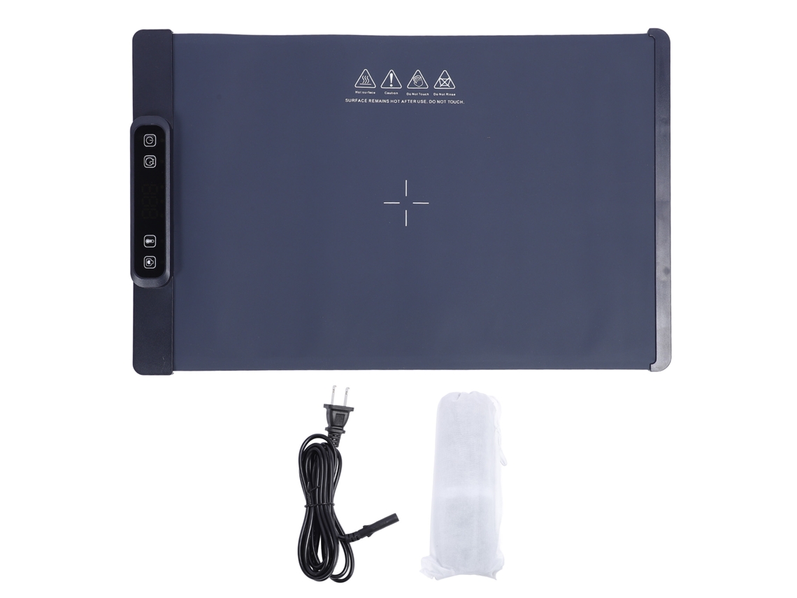 Alfombrilla eléctrica para calentar alimentos, silicona, con pasta calefactora y 3 niveles de temperatura, azul oscuro | S/MARCA