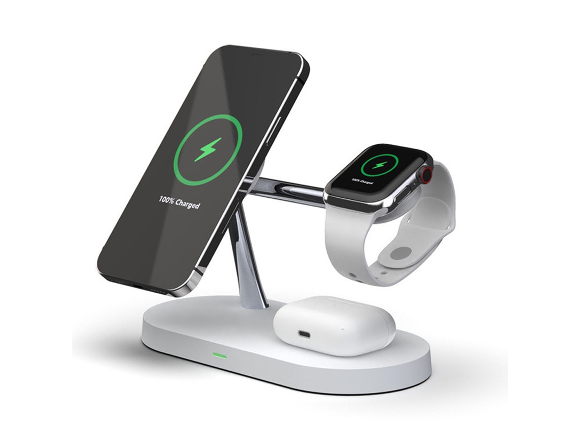 Carregador Wireless 15w X452 3 Em 1 Branco