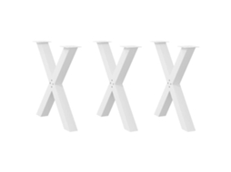 Vidaxl Pés Para Mesa De Jantar Em Formato De X, 3 Peças, Branco, 80x (72-73) Cm, Aço