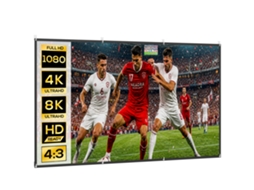Tela de Projeção Manual 120 Polegadas Formato Hd 4k/8k 16:9 para Branco Interno e Externo Ge