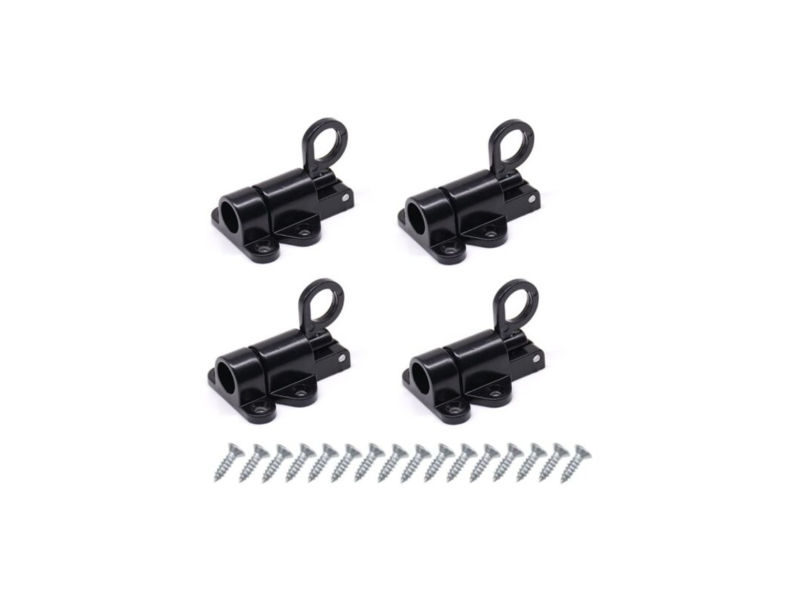Fechaduras Para Portas, Conjunto De 4, Alumínio Pretas Com Parafusos, Mola, Janelas, Automáticas, Externas