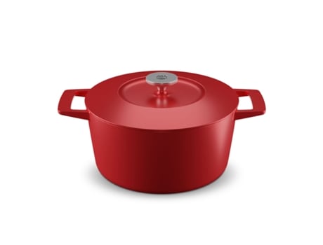 Panela Ferro Fundido MASTER SWISS Redonda (Vermelho - 24 cm)