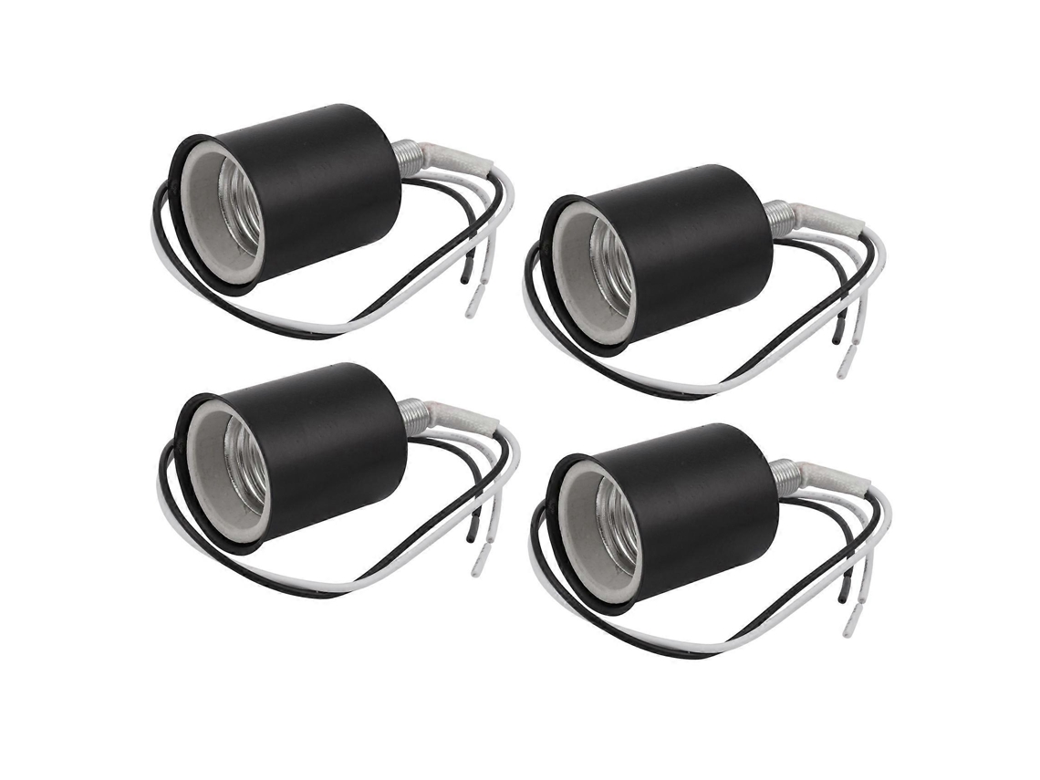 Adaptador Aro E27 Cerâmica Metal Suporte Lâmpada Led 4x Sockete Parafuso