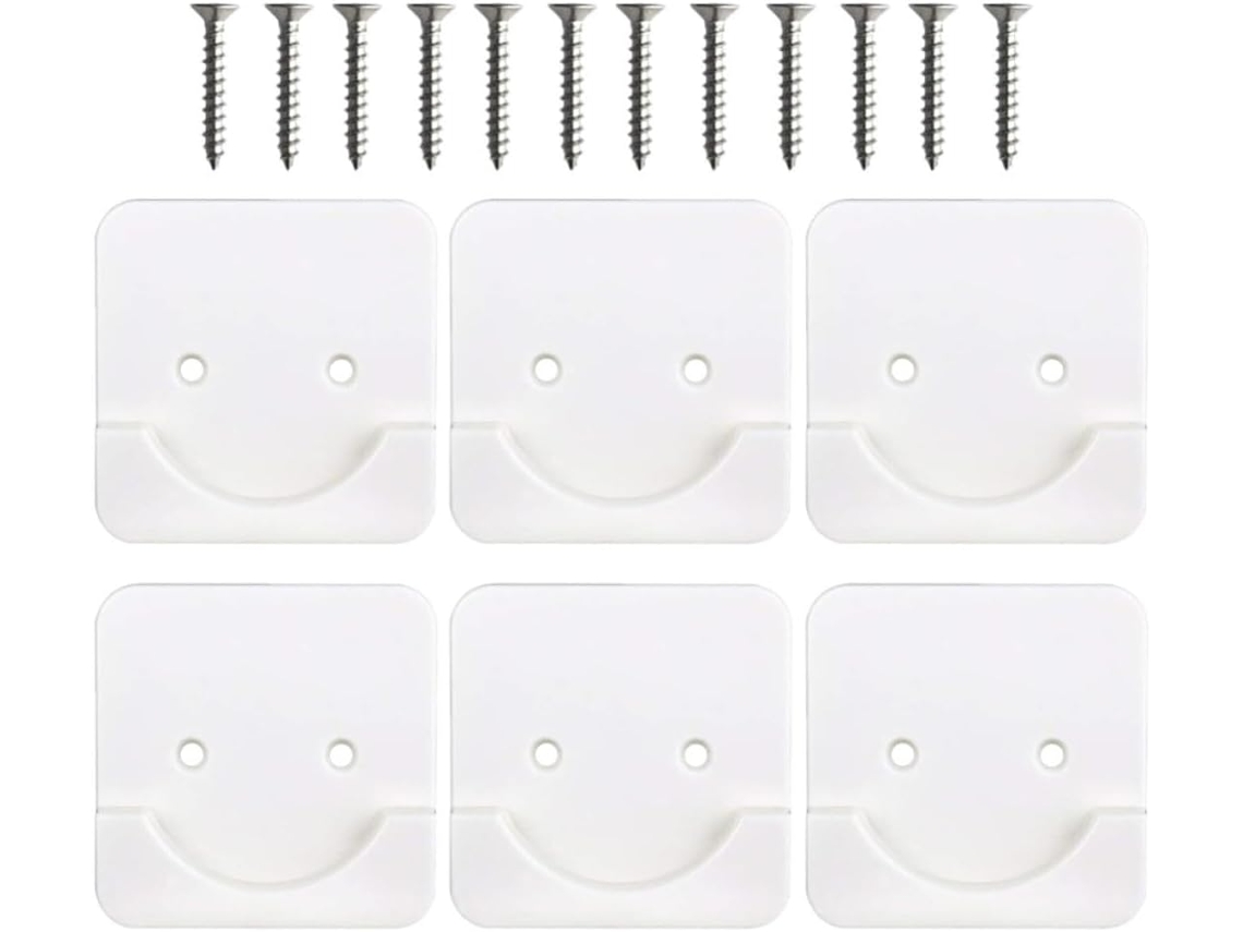Suportes Para Varão De Cortina Chuveiro Operitacx Com Fixação Adesiva Em Superfície Lisa, 6 Peças, Abs Branco Resistente