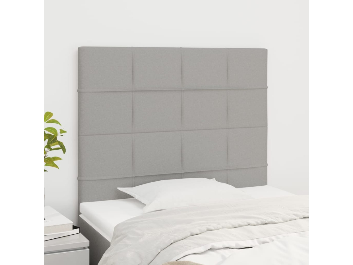 Vidaxl Cabeceira Cinza Claro 80x5x118/128 Cm Tecido