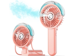 Ventilador Portátil Com Função De Névoa, Dobrável Em 180°, Recarregável, Com 3 Velocidades E Reservatório De Água De 30ml