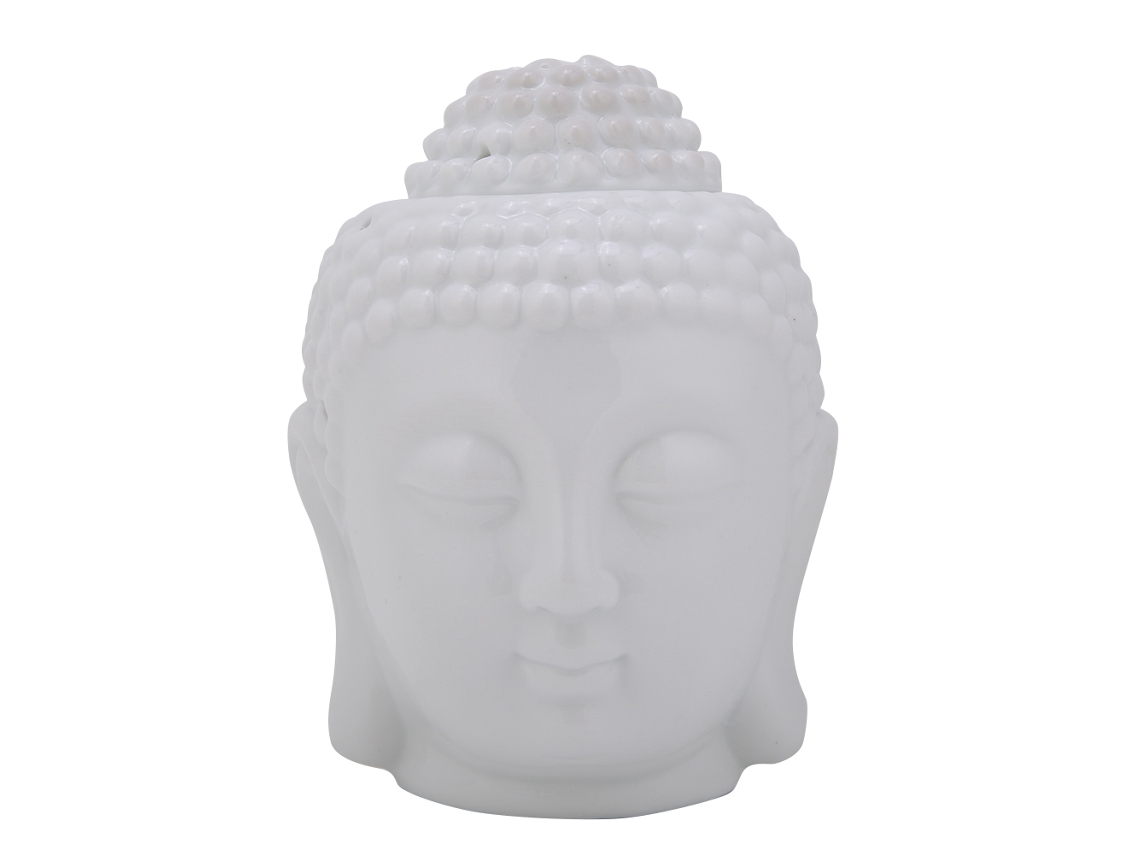 Incenso, Queijeira com Cabeça de Buda Branca, Difusor de Óleos Essenciais e Vela Térmica LAXISCREED