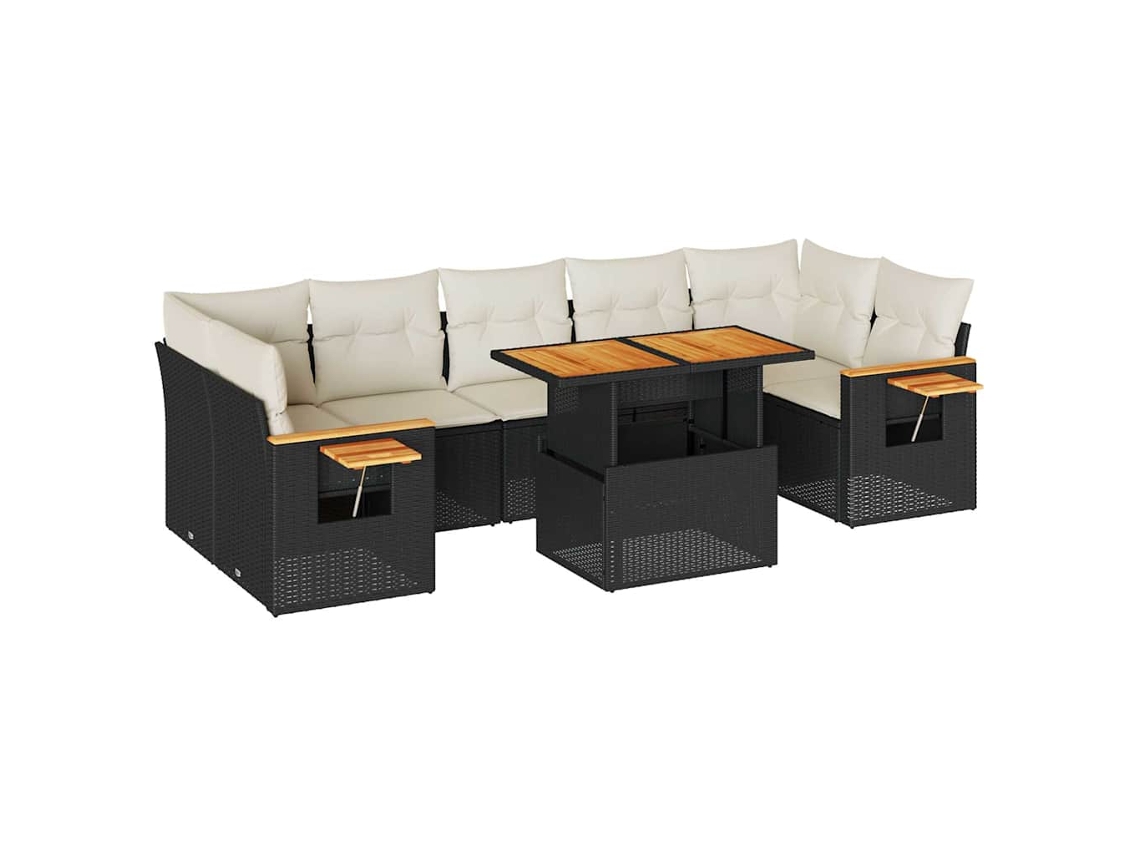 Garden Sofa Set, Garden Sofa Sets Vidaxl Preto Rattan / Vime (n/a)