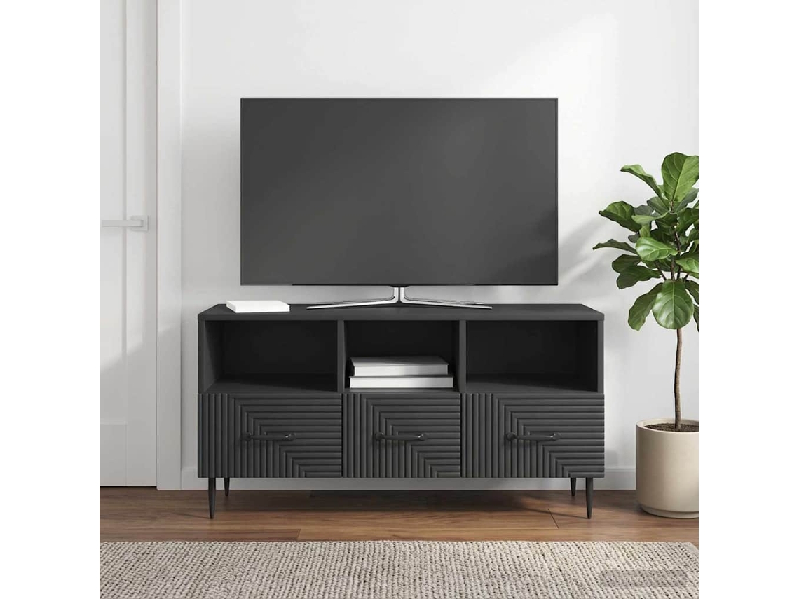 Vidaxl Gabinete Para Tv Preto 102 X 34,5 X 50 Cm Derivados De Madeira