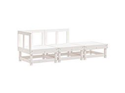 Maison Exclusive - 3 Pcs Conjunto Lounge De Jardim Madeira De Pinho Maciça Branco