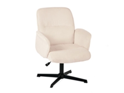 Cadeira de Escritório Ergonômica Bege com Assento Giratório, Altura Ajustável, Apoio de Braço em Veludo Cotelê, Sem Rodízio thomasina MEUBLES COSY
