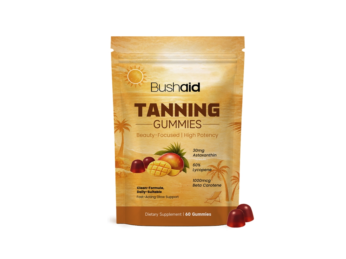 Gummies Bronzeamento Bushaid Cuidado Suave Pele Saudável