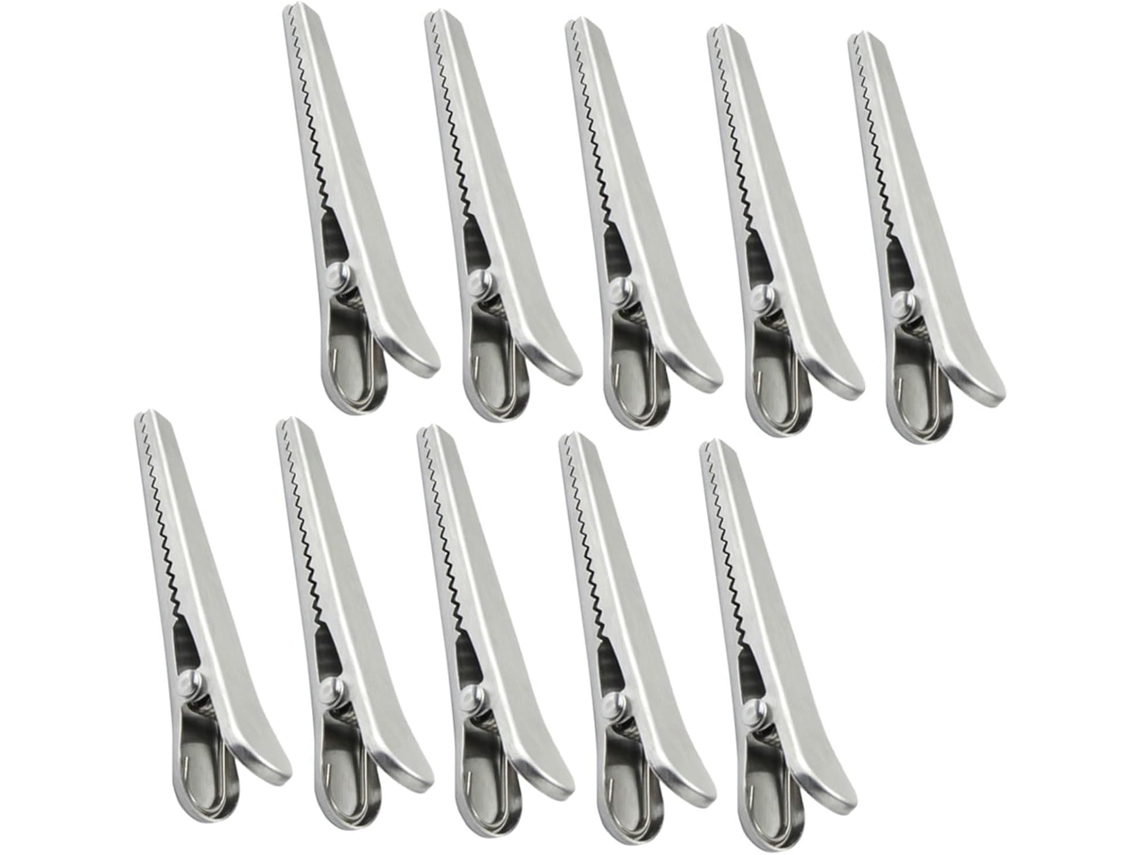 Conjunto de 10 pinos de aço inoxidável para sacos de alimentos, grandes e resistentes, ideais para datação.