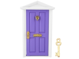 Porta De Madeira Miniatura Para Casa De Boneca 1:12 Brinquedo Divertido Presente Decoração Para Crianças (roxo)