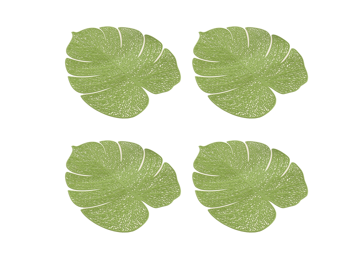 Ensemble de 4 Sousplats En Forme de Feuille Pour Table À Manger NEVEANCE