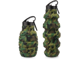 2026 botella de Água Plegável Linjou Reutilizável Sem Bpa de Silicone para Academia Camping Trekking