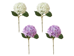 Ramos De Hortênsia Artificial Laxiscreed Pack De 4 Para Decoração Elegante