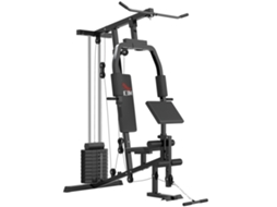 Máquina de Musculação Multi estação 148x108x207cm, 45kg, com estribo de pernas, Preto | S/MARCA