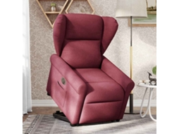Poltrona de Sala - Cadeira de Descanso - Poltrona Reclinável Elevatória Elétrica Tecido Vermelho tinto HARLANV1