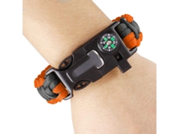Pulseira de Sobrevivência em Paracord, Bússola e Apito BRILVIBERA