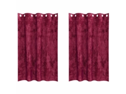 Conjunto 2 Cortinas De Veludo Vidaxl Vermelho Veludo (175 X 140 Cm)
