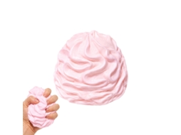 Brinquedo Squishy Creme Rosa Dowmoo Completo Com Acessório Laxiscreed