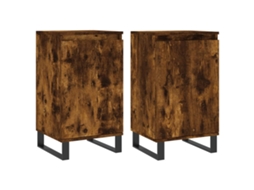 Conjunto de Aparadores 40x35x70 cm Derivados de Madeira Carvalho Fumado MAISON EXCLUSIVE