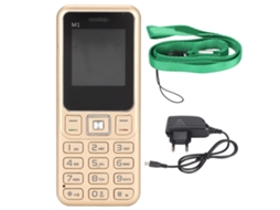 Mali telefone Celular M1 Desbloqueado Dual Chip 2g com Cordão para Idosos e Crianças Tela 1.44 Polegadas Ouro Plugue Eu