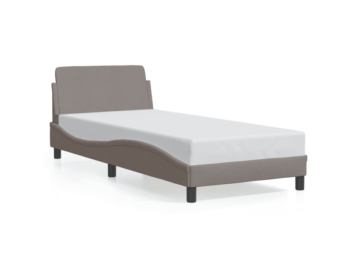 Bed Frame, Bed Frames Vidaxl Cinzento-acastanhado Tecido (90 X 200 Cm)