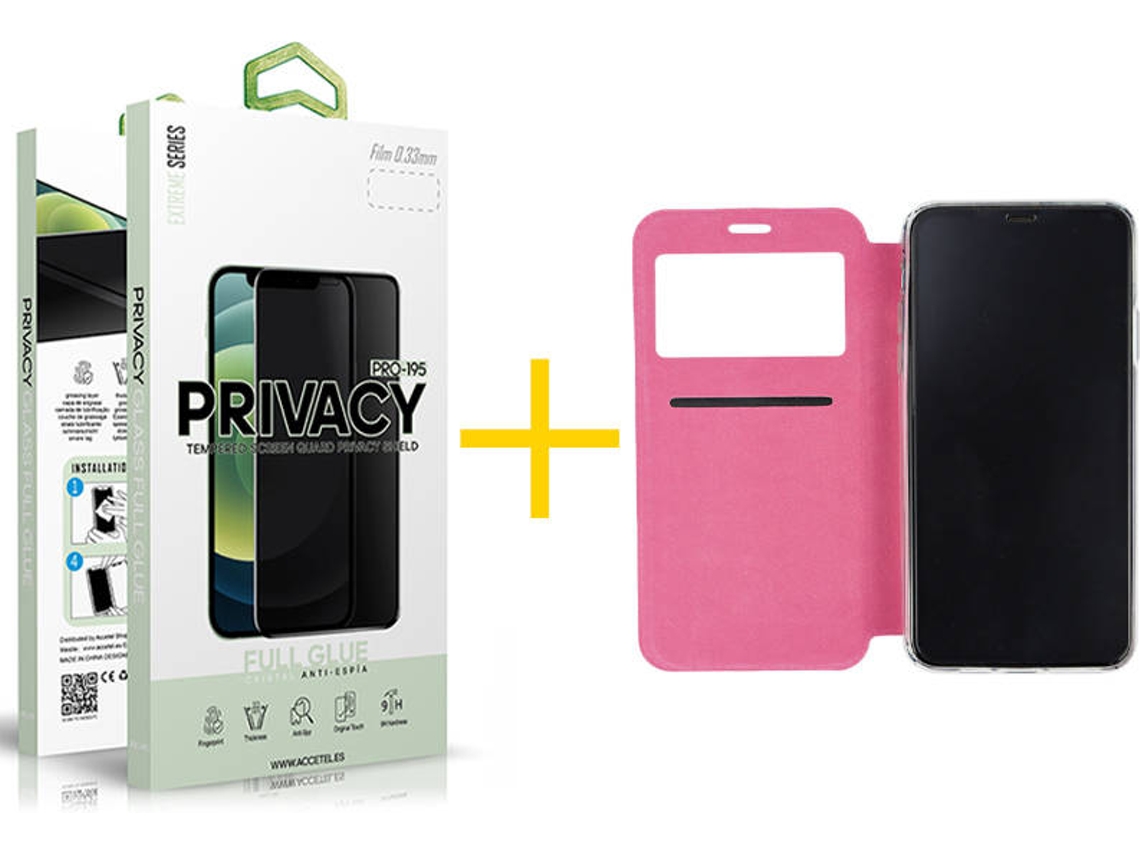 Capa e Película Apple  iPhone 12 Pro Max SKYHE Flip Cover 0371 Rosa