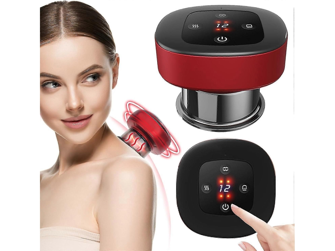 Conjunto de Ventosa Elétrica Terapia, 4 em 1 Dispositivo Portátil Inteligente Massageador Celulite com Luz Vermelha para Ruptura GOKOCO