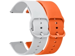 Kit 2 Bracelete Vivatone para Xiaomi Watch S4 Branco e Laranja