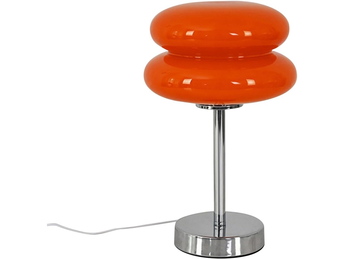 Abajur De Mesa Retrô Em Vidro Com 3 Modos Cor Para Cabeceira, Sala De Estar, Quarto, Decoração Laranja