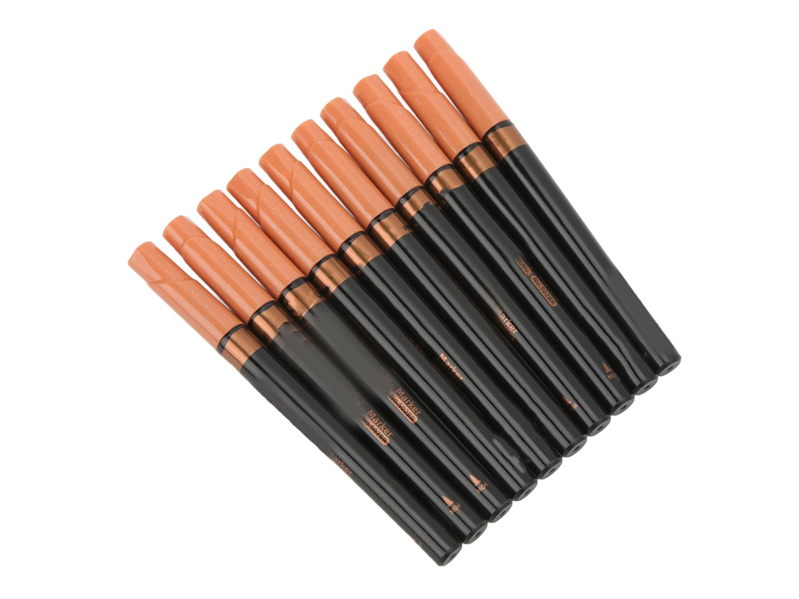 10pcs Plumas Metálicas De Pintura Para Grafiti Escribir Suave Secado Rápido Notas Colorear