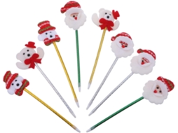 8 Canetas Esferográficas De Natal Com Desenhos Animados - Artigos