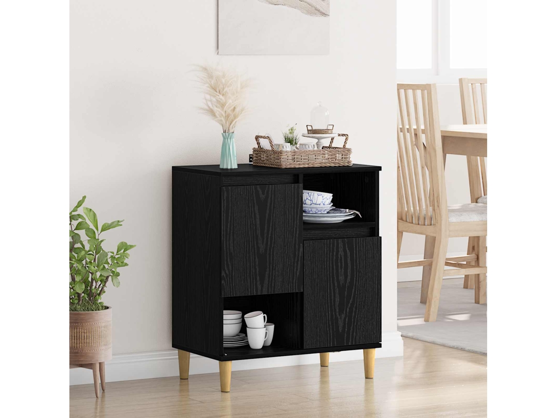 Vidaxl Buffet Carvalho Preto 35 X 60 X 70 Cm Derivados De Madeira