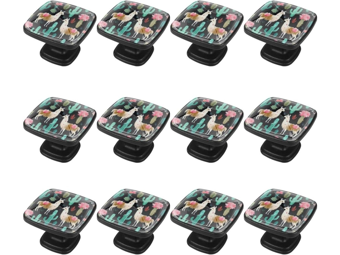 Puxadores Quadrados Para Gavetas De Cômoda, Puxadores Para Armários De Cozinha, 12 Peças, Flor De Alpaca, Puxadores E