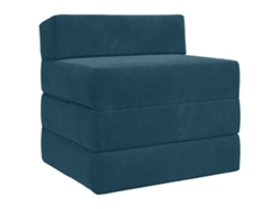 Sofá Cama Dobrável Azul 200 X 70 X 15 Cm Veludo SYFAX