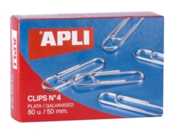 Clips Fio Nº 4 50mm Acabamento Prata Galvanizado 80 Unidades Por Caixa Organize Seus Documentos Apli