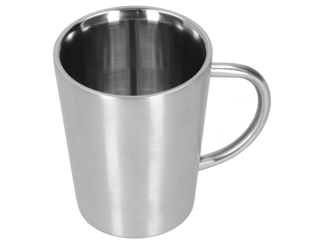 Caneca de Cerveja de Aço Inoxidável com Parede Dupla, Isolada Termicamente, Capacidade de 340 Ml e Alça, Café e Água AQUAFORGE