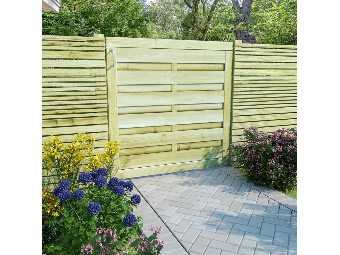 Vidaxl Portão De Jardim 100x100 Cm Pinho Impregnado Verde