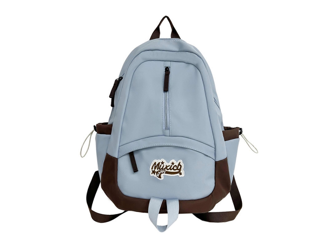 Mochila De Nylon Com Cordão, Ideal Para Camping, Atividades Ao Ar Livre, Com Grande Capacidade Para Laptops, Viagens E Escola (azul).