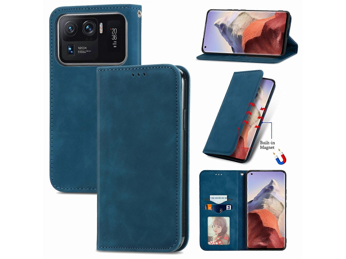 Capa De Celular Xiaomi Mi 11 Ultra Com Fecho Magnético E Toque Retrô Em Couro Sintético.