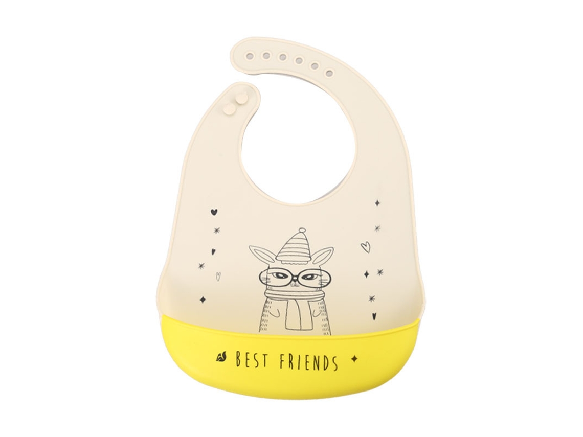 Babete De Silicone Ultrafino E Impermeável Para Bebés Coelho