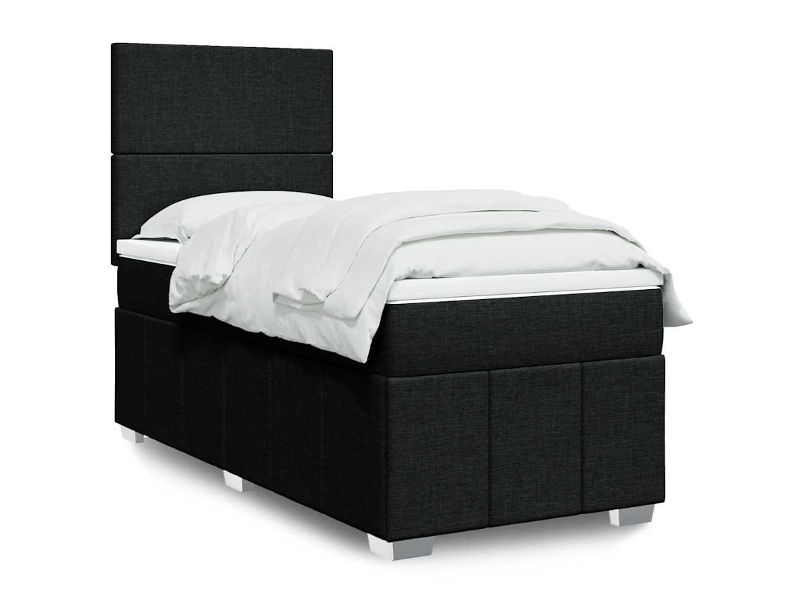 Vidaxl Cama Com Molas/colchão 90x200 Cm Tecido Preto